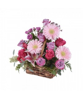 The assorted pink bouquet